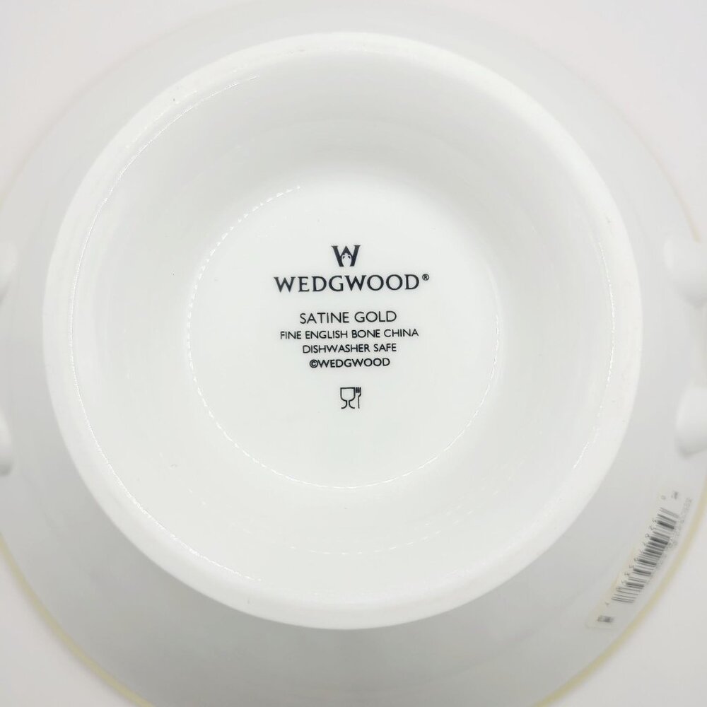 Wedgwood Satine Gold Covered Vegetable Dish with Lid Porcelain New With Tags - Picture 7 of 12
